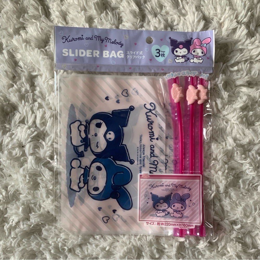 Daiso Sanrio Kuromi & My Melody 3-Pack Slider Bags (NWT) - Picture 1 of 3